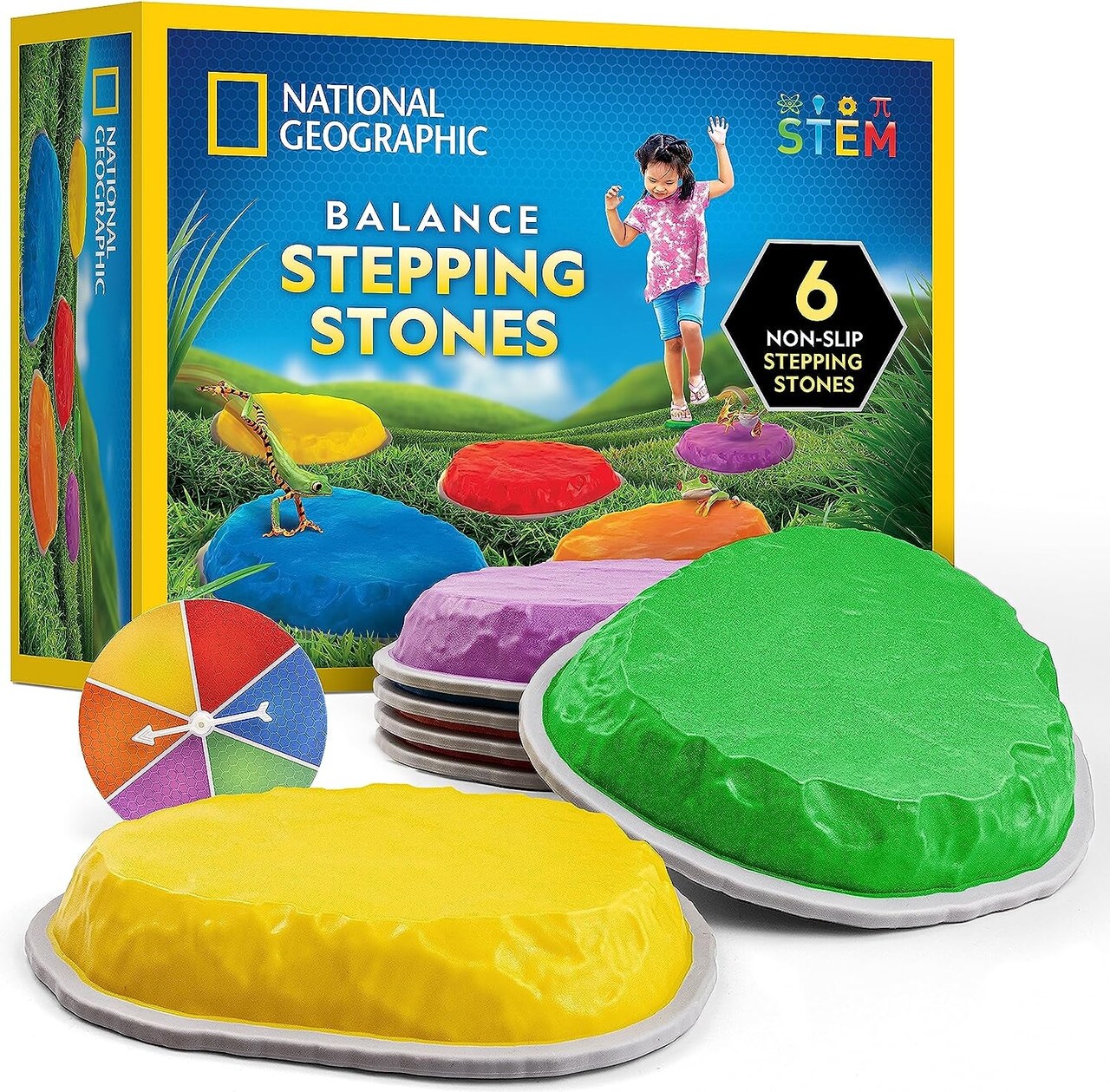 Stepping Stones for Kids – Durable Non-Slip Stones Encourage Toddler Balance & Gross Motor Skills, Indoor & Outdoor Toys, Balance Stones, Obstacle Course (Amazon Exclusive)